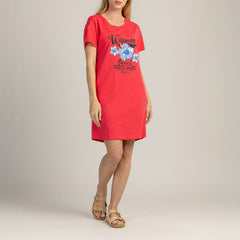 SUKIENKA DAMSKA Z KRÓTKIM RĘKAWEM 100% BAWEŁNY - TROPICA