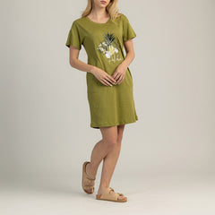 SUKIENKA DAMSKA Z KRÓTKIM RĘKAWEM 100% BAWEŁNY - TROPICA