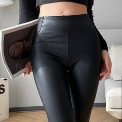 FIERCEFLEX™ - LEGGINSY „SKÓRZANE” OCIEPLANE